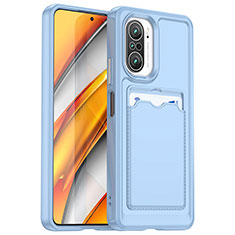 Custodia Silicone Ultra Sottile Morbida 360 Gradi Cover J02S per Xiaomi Redmi K40 Pro 5G Blu