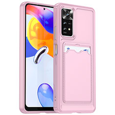 Custodia Silicone Ultra Sottile Morbida 360 Gradi Cover J02S per Xiaomi Redmi Note 11 Pro+ Plus 5G Rosa