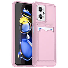 Custodia Silicone Ultra Sottile Morbida 360 Gradi Cover J02S per Xiaomi Redmi Note 11T Pro 5G Rosa