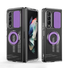 Custodia Silicone Ultra Sottile Morbida 360 Gradi Cover MJ1 per Samsung Galaxy Z Fold3 5G Lavanda