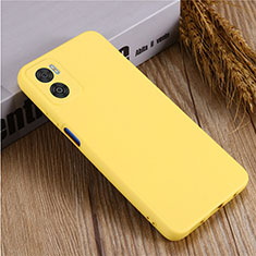 Custodia Silicone Ultra Sottile Morbida 360 Gradi Cover per Motorola Moto E22 Giallo