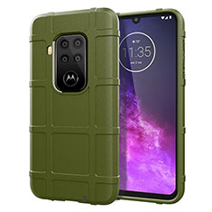 Custodia Silicone Ultra Sottile Morbida 360 Gradi Cover per Motorola Moto One Zoom Verde Militare