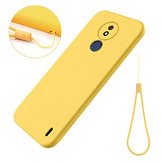 Custodia Silicone Ultra Sottile Morbida 360 Gradi Cover per Nokia C21 Giallo