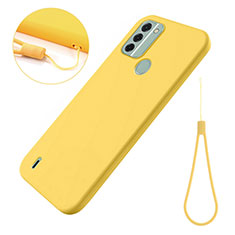 Custodia Silicone Ultra Sottile Morbida 360 Gradi Cover per Nokia C31 Giallo