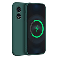 Custodia Silicone Ultra Sottile Morbida 360 Gradi Cover per Oppo A1 Pro 5G Verde Notte