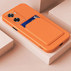 Custodia Silicone Ultra Sottile Morbida 360 Gradi Cover per Oppo A77s Arancione