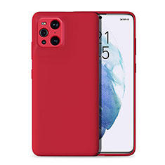 Custodia Silicone Ultra Sottile Morbida 360 Gradi Cover per Oppo Find X3 5G Rosso