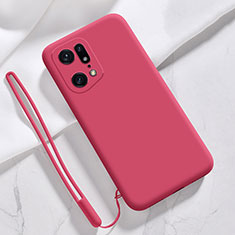 Custodia Silicone Ultra Sottile Morbida 360 Gradi Cover per Oppo Find X5 5G Rosso