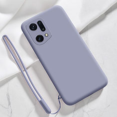 Custodia Silicone Ultra Sottile Morbida 360 Gradi Cover per Oppo Find X5 Pro 5G Grigio Lavanda