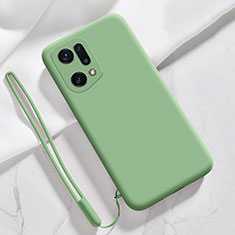 Custodia Silicone Ultra Sottile Morbida 360 Gradi Cover per Oppo Find X5 Pro 5G Verde Pastello