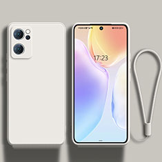 Custodia Silicone Ultra Sottile Morbida 360 Gradi Cover per Oppo Reno7 SE 5G Bianco