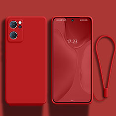 Custodia Silicone Ultra Sottile Morbida 360 Gradi Cover per Oppo Reno7 SE 5G Rosso