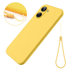 Custodia Silicone Ultra Sottile Morbida 360 Gradi Cover per Realme 10 Pro 5G Giallo