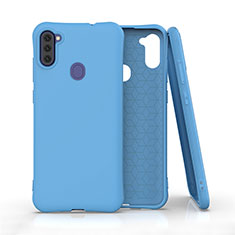 Custodia Silicone Ultra Sottile Morbida 360 Gradi Cover per Samsung Galaxy A11 Cielo Blu