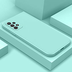 Custodia Silicone Ultra Sottile Morbida 360 Gradi Cover per Samsung Galaxy A52 4G Ciano