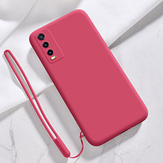 Custodia Silicone Ultra Sottile Morbida 360 Gradi Cover per Vivo Y11s Rosso Rosa