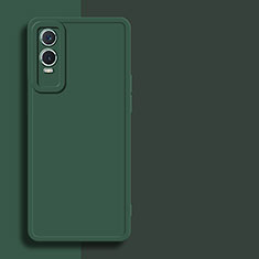 Custodia Silicone Ultra Sottile Morbida 360 Gradi Cover per Vivo Y74s 5G Verde Notte