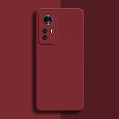 Custodia Silicone Ultra Sottile Morbida 360 Gradi Cover per Xiaomi Mi 12S Pro 5G Rosso Rosa