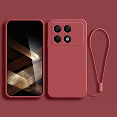 Custodia Silicone Ultra Sottile Morbida 360 Gradi Cover per Xiaomi Redmi K70 5G Rosso