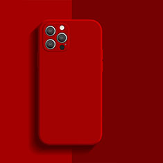 Custodia Silicone Ultra Sottile Morbida 360 Gradi Cover S01 per Apple iPhone 16 Pro Rosso Rosa