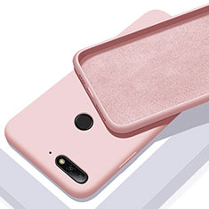 Custodia Silicone Ultra Sottile Morbida 360 Gradi Cover S01 per Huawei Y6 Prime (2018) Oro Rosa