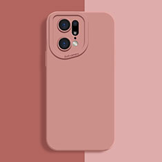 Custodia Silicone Ultra Sottile Morbida 360 Gradi Cover S01 per Oppo Find X5 Pro 5G Rosa