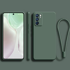 Custodia Silicone Ultra Sottile Morbida 360 Gradi Cover S01 per Oppo Reno6 Pro 5G India Verde Notte