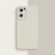 Custodia Silicone Ultra Sottile Morbida 360 Gradi Cover S01 per Oppo Reno7 SE 5G Bianco