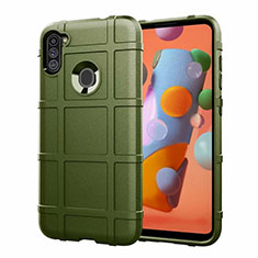 Custodia Silicone Ultra Sottile Morbida 360 Gradi Cover S01 per Samsung Galaxy A11 Verde Militare