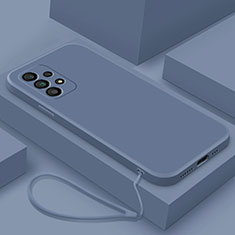 Custodia Silicone Ultra Sottile Morbida 360 Gradi Cover S01 per Samsung Galaxy M32 5G Grigio Lavanda