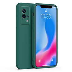 Custodia Silicone Ultra Sottile Morbida 360 Gradi Cover S01 per Vivo iQOO 8 Pro 5G Verde Notte