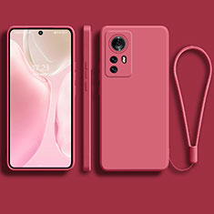 Custodia Silicone Ultra Sottile Morbida 360 Gradi Cover S01 per Xiaomi Mi 12S 5G Rosso Rosa