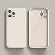 Custodia Silicone Ultra Sottile Morbida 360 Gradi Cover S02 per Apple iPhone 14 Pro Max Bianco