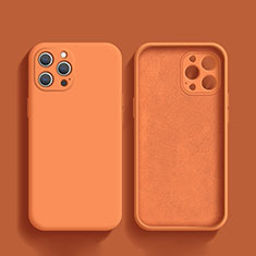 Custodia Silicone Ultra Sottile Morbida 360 Gradi Cover S02 per Apple iPhone 15 Pro Arancione