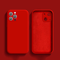 Custodia Silicone Ultra Sottile Morbida 360 Gradi Cover S02 per Apple iPhone 15 Pro Rosso