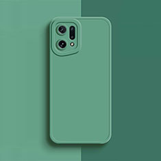 Custodia Silicone Ultra Sottile Morbida 360 Gradi Cover S02 per Oppo Find X5 Pro 5G Verde