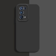 Custodia Silicone Ultra Sottile Morbida 360 Gradi Cover S02 per Oppo Reno6 Pro 5G Nero