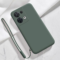 Custodia Silicone Ultra Sottile Morbida 360 Gradi Cover S02 per Oppo Reno9 Pro 5G Verde Notte