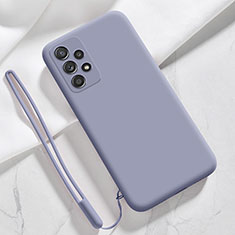 Custodia Silicone Ultra Sottile Morbida 360 Gradi Cover S02 per Samsung Galaxy A23 4G Grigio Lavanda