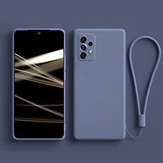 Custodia Silicone Ultra Sottile Morbida 360 Gradi Cover S02 per Samsung Galaxy A72 4G Grigio Lavanda