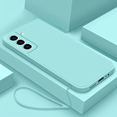 Custodia Silicone Ultra Sottile Morbida 360 Gradi Cover S02 per Samsung Galaxy S24 5G Cielo Blu
