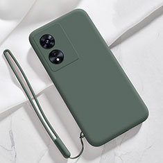 Custodia Silicone Ultra Sottile Morbida 360 Gradi Cover S03 per Oppo A1 5G Verde Notte