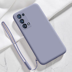 Custodia Silicone Ultra Sottile Morbida 360 Gradi Cover S03 per Oppo Reno6 Pro 5G Grigio Lavanda