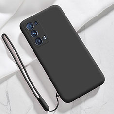 Custodia Silicone Ultra Sottile Morbida 360 Gradi Cover S03 per Oppo Reno6 Pro+ Plus 5G Nero