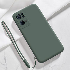 Custodia Silicone Ultra Sottile Morbida 360 Gradi Cover S03 per Oppo Reno7 Pro 5G Verde Notte