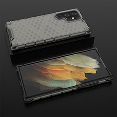 Custodia Silicone Ultra Sottile Morbida 360 Gradi Cover S03 per Samsung Galaxy S21 Ultra 5G Nero
