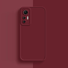 Custodia Silicone Ultra Sottile Morbida 360 Gradi Cover S03 per Xiaomi Mi 12 Pro 5G Rosso Rosa