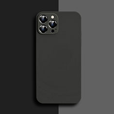 Custodia Silicone Ultra Sottile Morbida 360 Gradi Cover S04 per Apple iPhone 14 Pro Max Nero