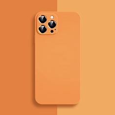 Custodia Silicone Ultra Sottile Morbida 360 Gradi Cover S04 per Apple iPhone 15 Pro Arancione