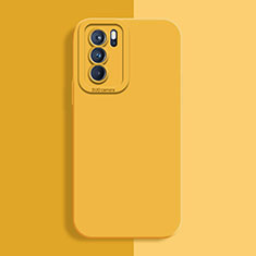 Custodia Silicone Ultra Sottile Morbida 360 Gradi Cover S04 per Oppo Reno6 5G Giallo